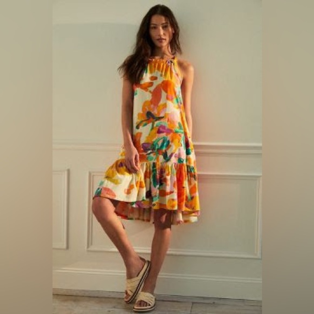 DAILY PRACTICE BY ANTHROPOLOGIE FRIDA CROSS-BACK MIDI DRESS